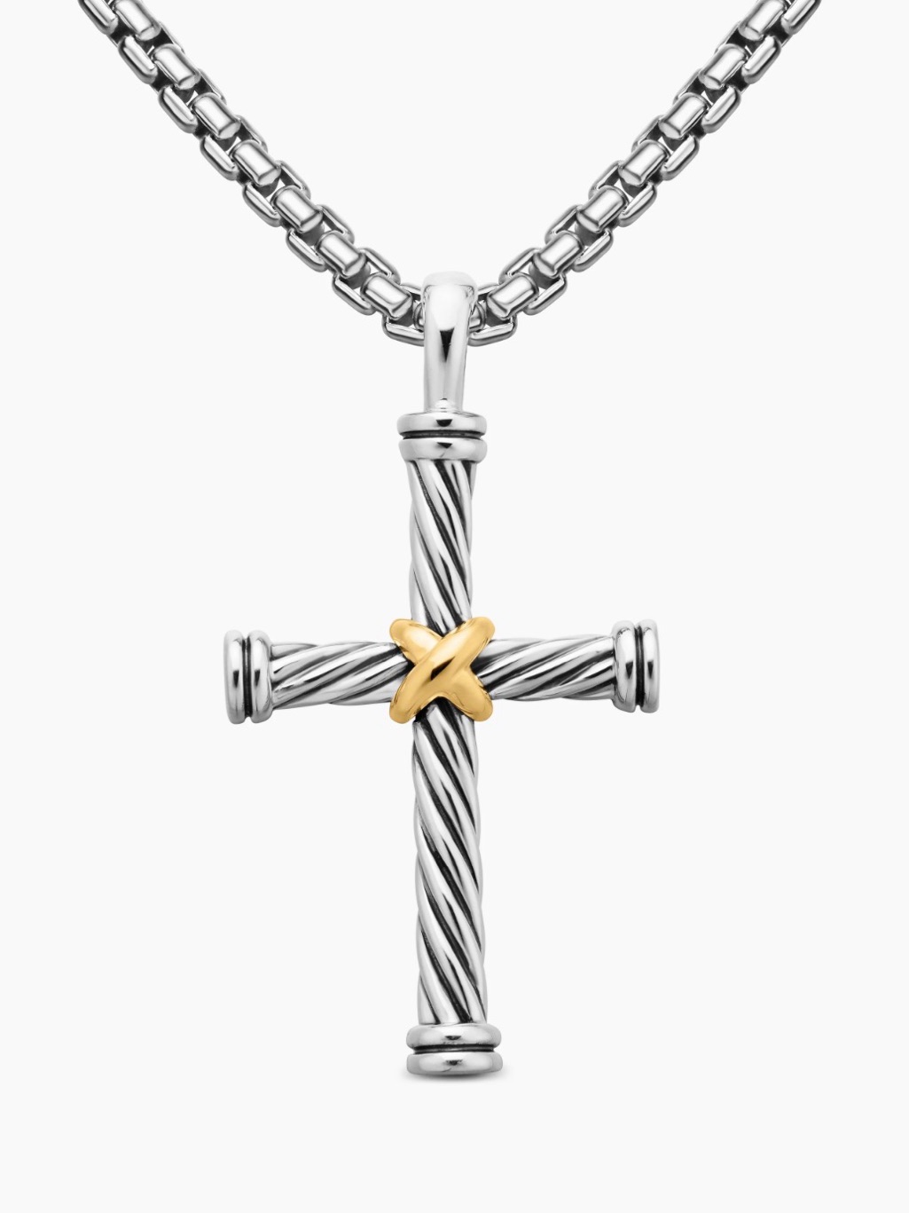 David Yurman Cable Cross Pendant With 20in Dy Box Chain